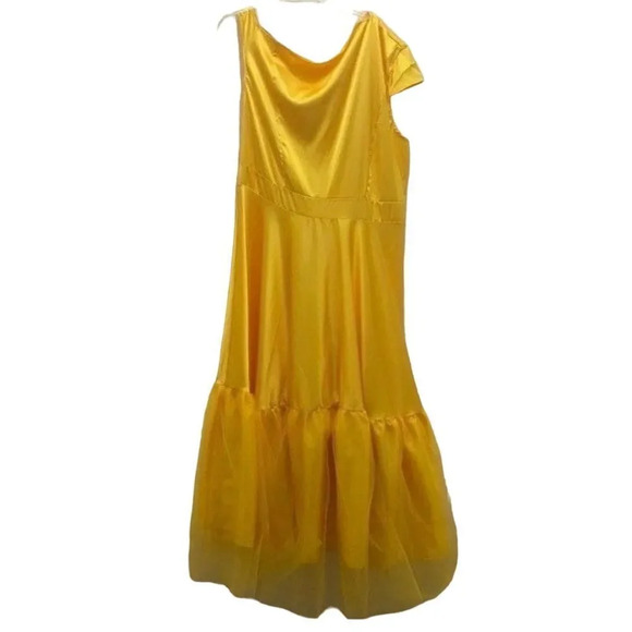 Women gold color party dress with‎ mess at the bottom size XL - Picture 1 of 13